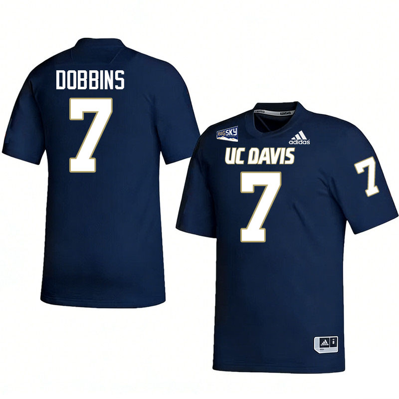 UC Davis Aggies #7 Stacy Dobbins College Football Jerseys, Uniforms Stitched Sale-Navy